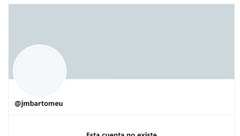 La cuenta de Twitter de Bartomeu está cerrada