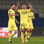 Yeremi Pino celebra un gol con el Villarreal.