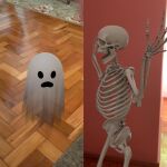 El fantasma y el esqueleto de Google en 3D