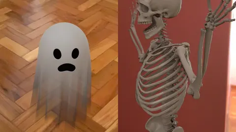 El fantasma y el esqueleto de Google en 3D