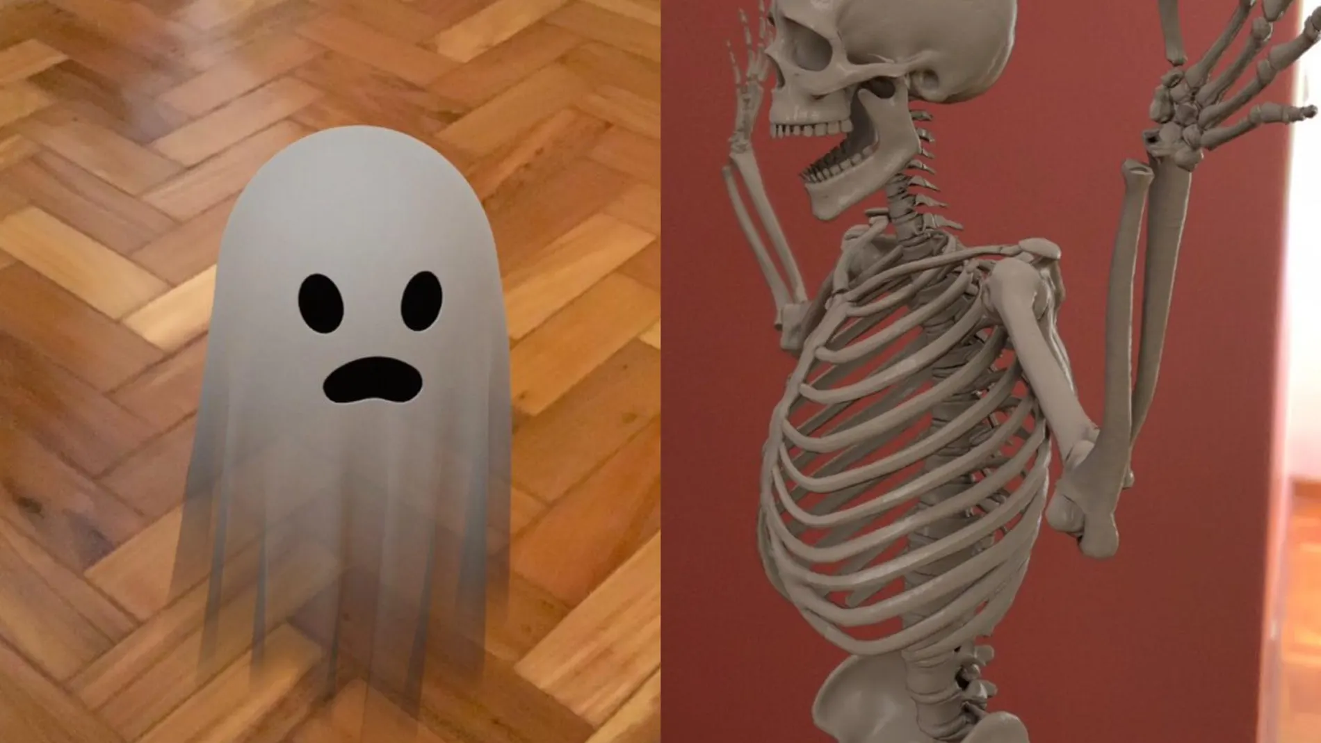 El fantasma y el esqueleto de Google en 3D