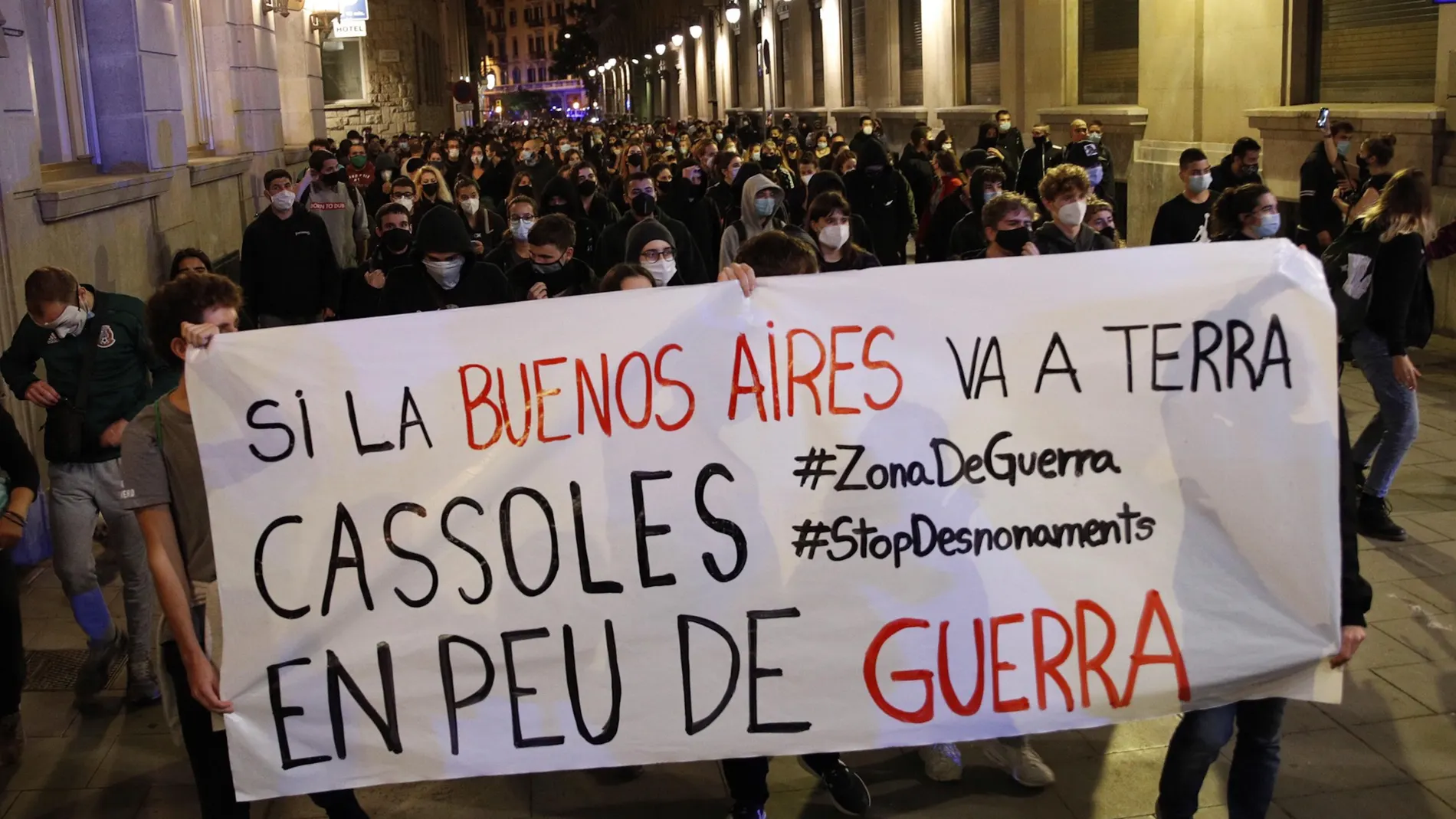 Manifestación antidesahucios del sábado pasado en Barcelona