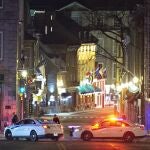 Coches de policía en la ciudad de Quebec tras el ataque de un hombre armado