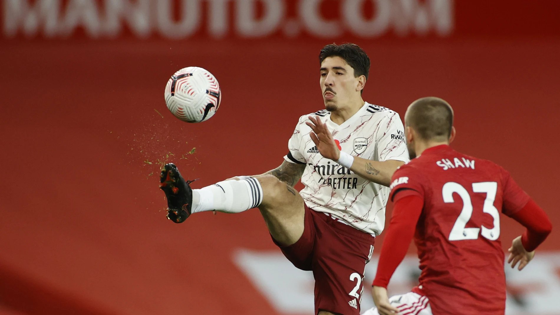 Bellerín, durante un partido del Arsenal contra el Manchester United