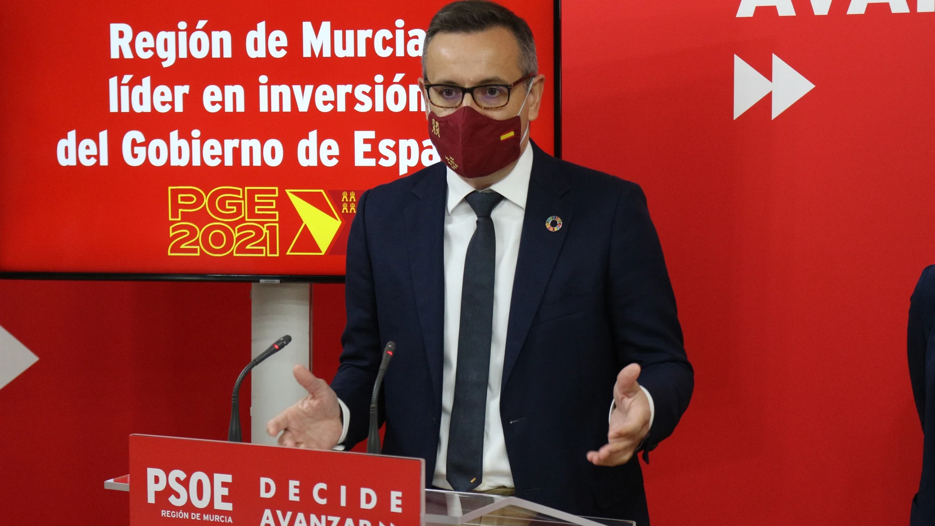 El secretario general del PSRM y portavoz del Grupo Parlamentario Socialista, Diego ConesaPSOE
