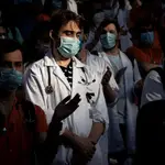 Los médicos residentes en una manifestación