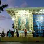 Votantes en la Biblioteca John F. Kennedy, en Hialeha, bastión cubano en Miami