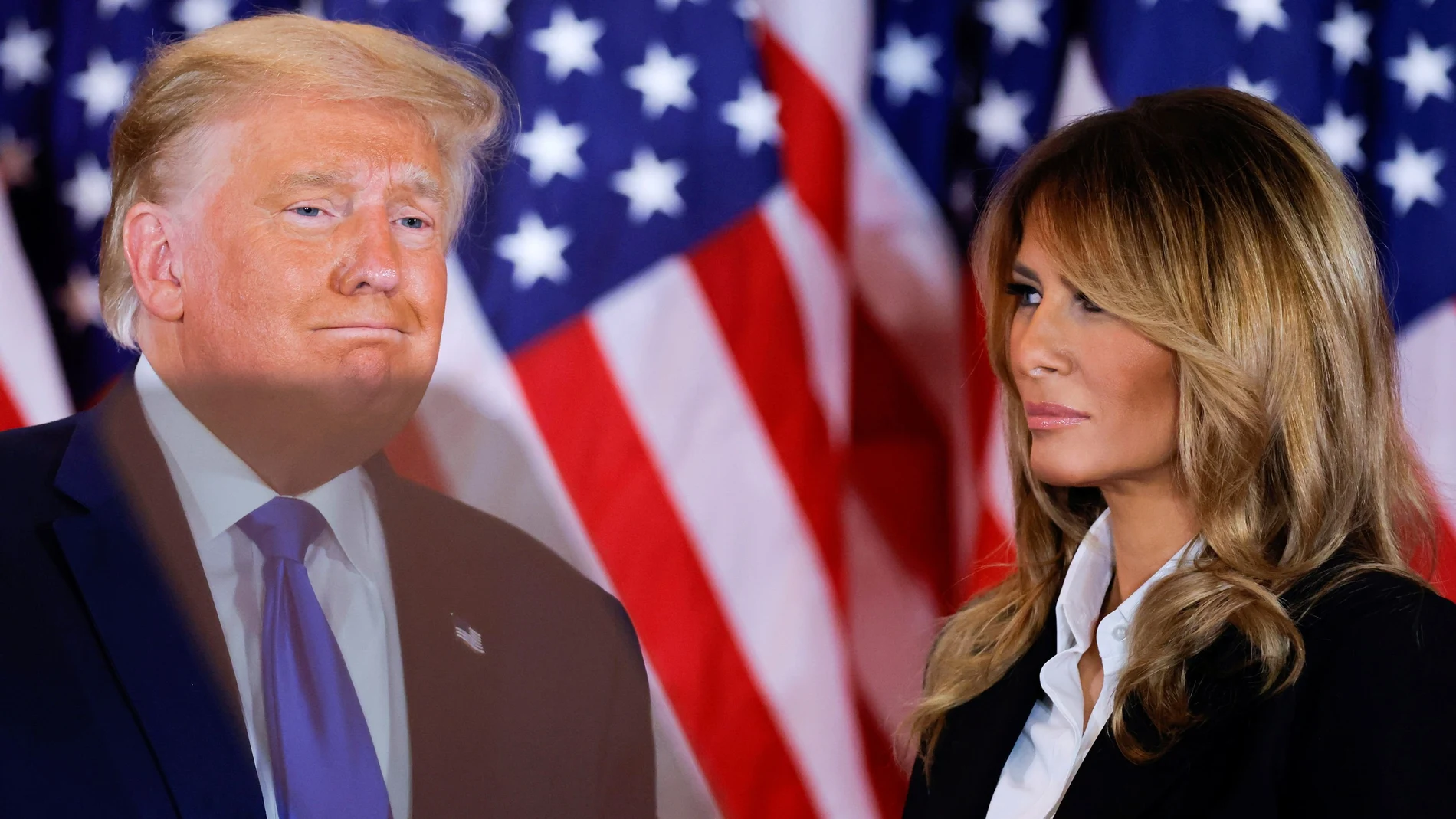 Donald Trump, acompañado por su esposa Melania