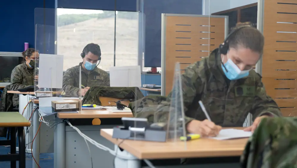 Instalaciones donde trabajan, en el marco de la Operación Baluarte, los rastreadores del Ejército de la Unidad de Vigilancia Epidemiológica de la Base El Empecinado de Valladolid