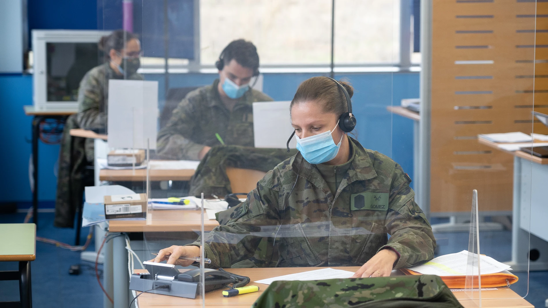 Rastreadores del Ejército de la Unidad de Vigilancia Epidemiológica de la Base El Empecinado