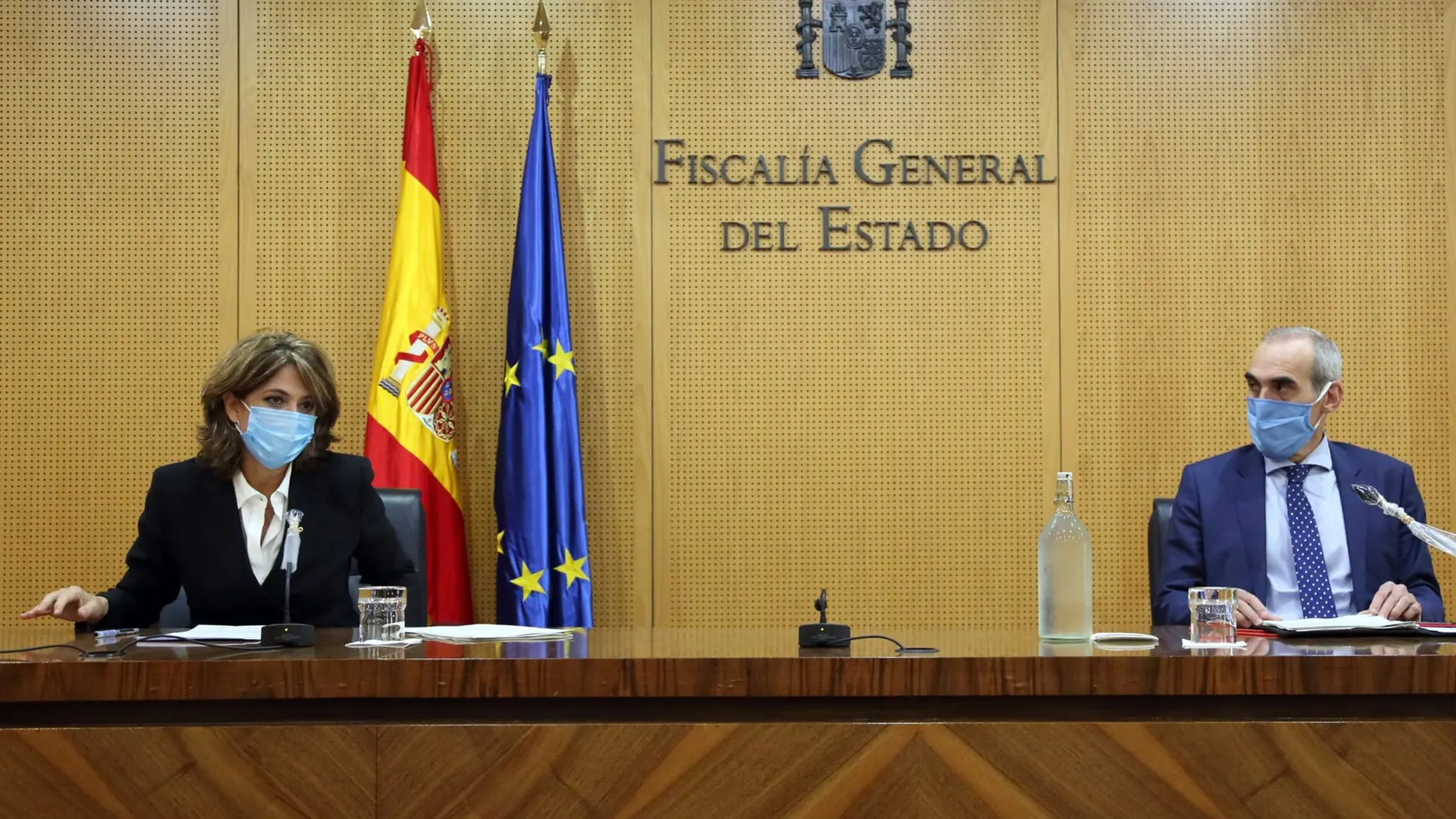 La Fiscal General del Estado, Dolores Delgado y el Fiscal Jefe de Anticorrupción, Alejandro Luzón.