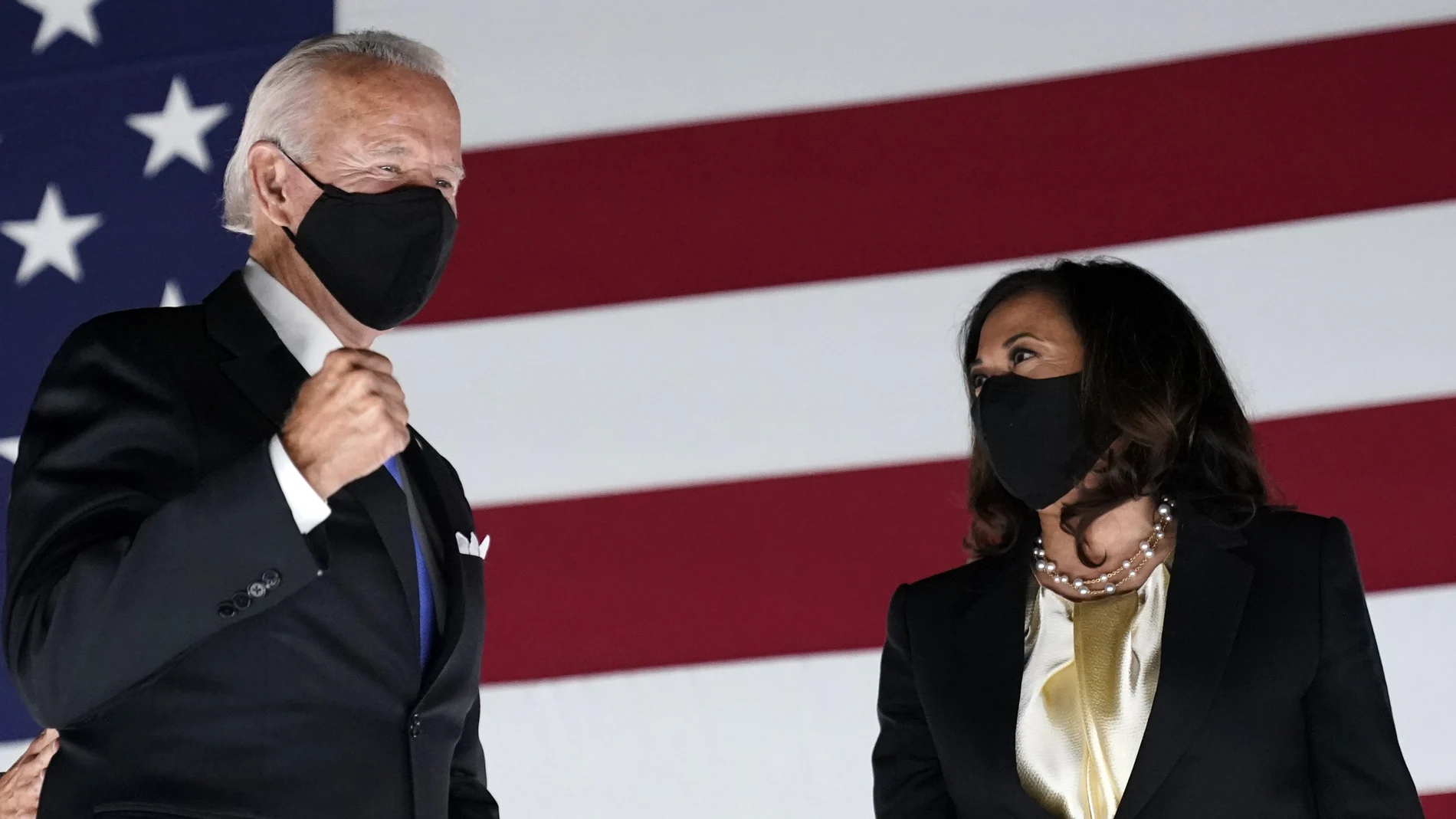Joe Biden y Kamala Harris en un acto electoral