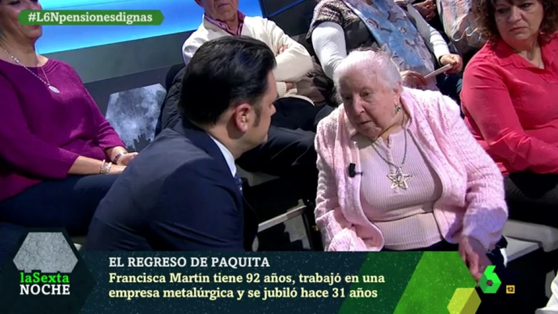 Un momento de la intervención de Paquita en laSexta