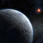 Recreación artística de OGLE-2005-BLG-390Lb, un exoplaneta probablemente rocoso
