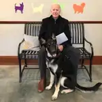 Joe Biden junto a su perro Major