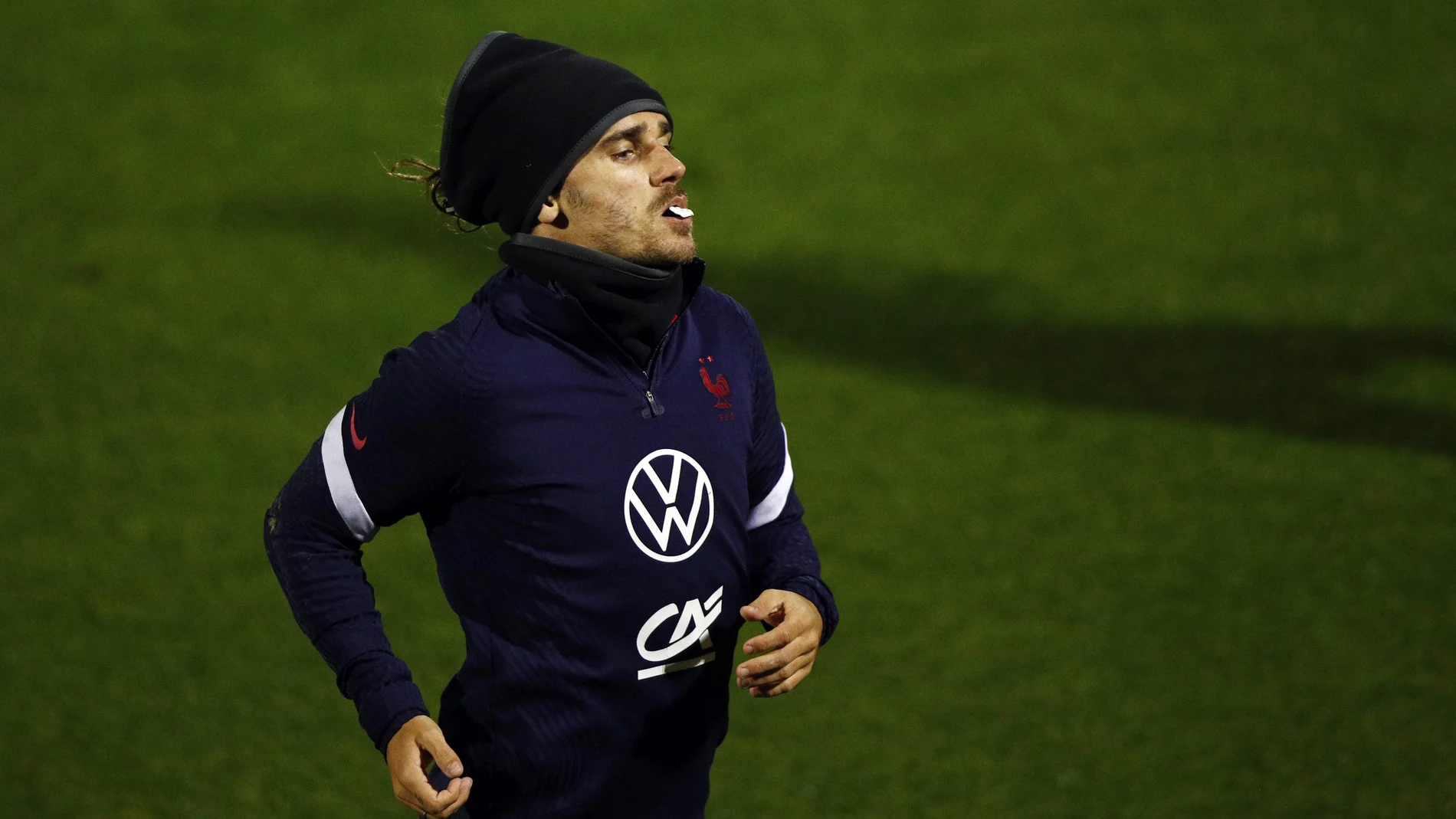 Antoine Griezmann, en un entrenamiento con Francia, con la que está concentrado ahora