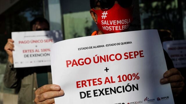 Manifestación de hosteleros reclamando la extensión de los ERTE el pasado mes de noviembre