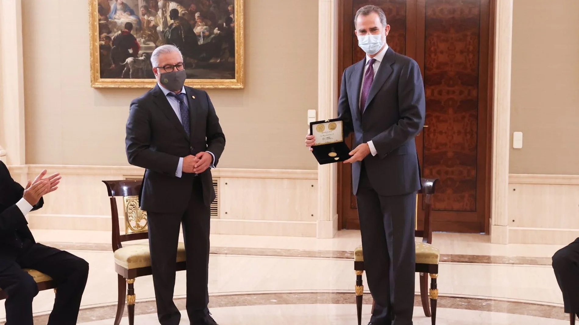 Su Majestad el Rey Felipe VI recibe a la directiva de Arvet con motivo del 60 aniversario de la entidad.