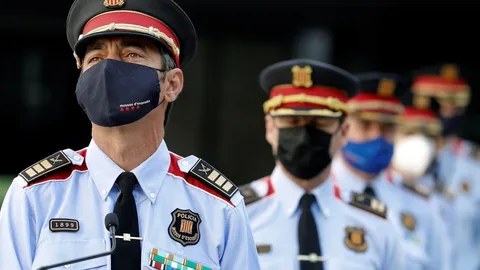 El mayor de los Mossos d'Esquadra, Josep Lluís Trapero, durante la rueda de prensa que ha ofrecido este viernes, tras ser restituido en el cargo