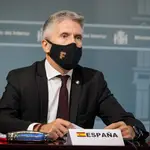 El ministro de Interior, Fernando Grande Marlaska, durante una reunión telemática del pasado viernes con sus homólogos europeos