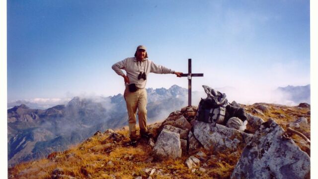 Enrique Valdeón, paciente con diabetes, en en el pico Gian, Retuerto, el balcón de los Picos de Europa