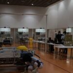 Nuevas camas de UCI habilitadas en el gimnasio del Hospital Universitario Central de Asturias (HUCA) para pacientes con coronavirus, COVID-19.