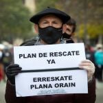 Manifestación de trabajadores del sector de la hostelería en Pamplona