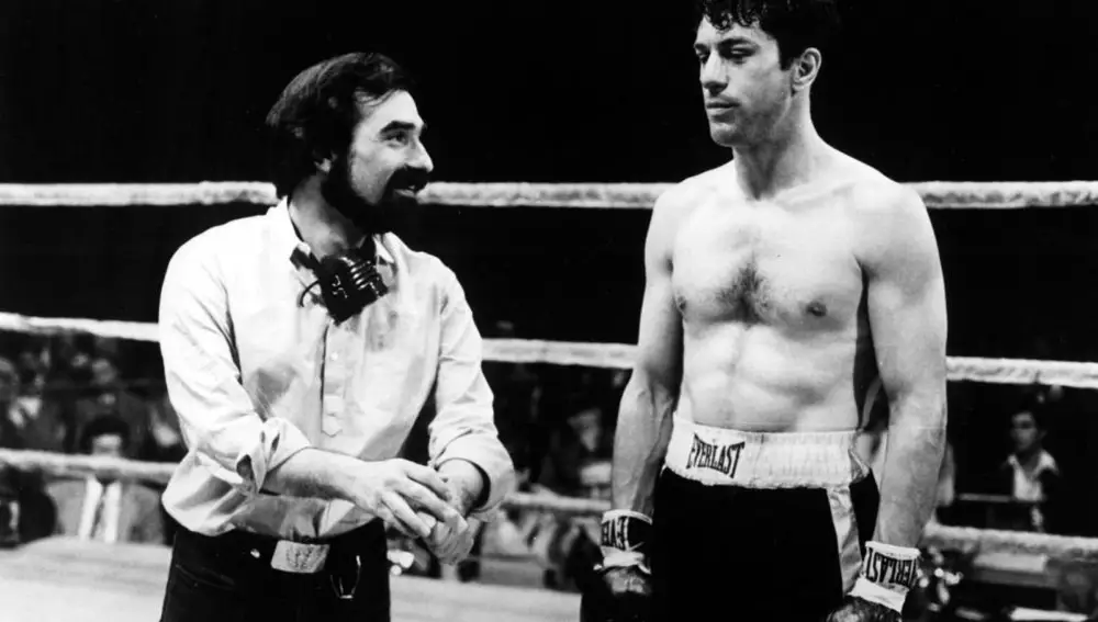 Robert De Niro y Martin Scorsese durante el rodaje de &quot;Toro Salvaje&quot; (1978)