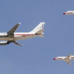 Varios de los aviones VIP del Ejército del Aire