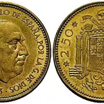 Algunas monedas de 2,5 pesetas de 1953 pueden llegas a subastarse por 1.700 euros