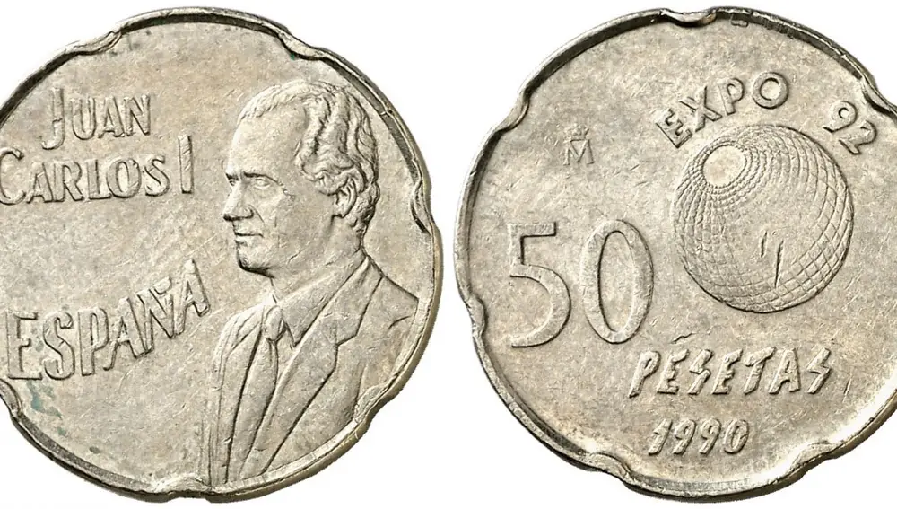 Moneda de 50 pesetas de 1990 (Expo Sevilla 92)
