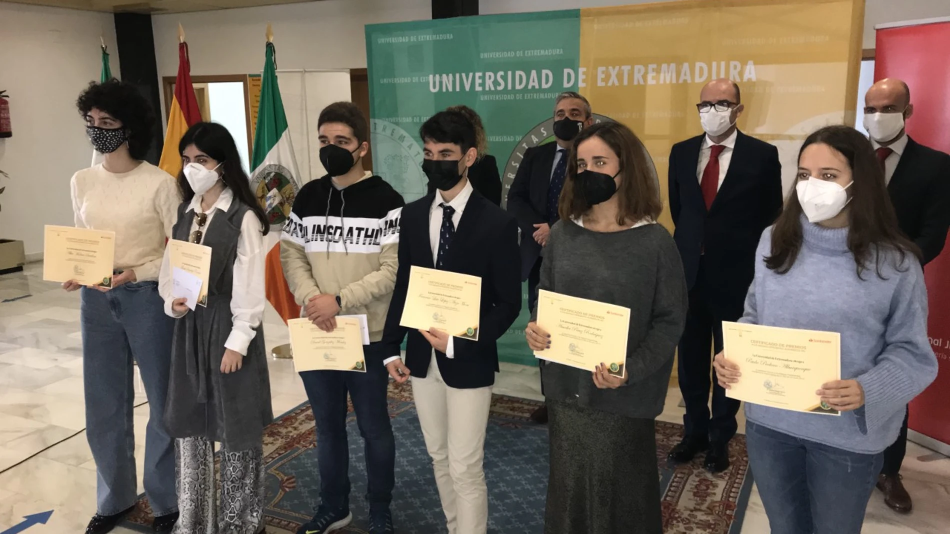 Los galardonados están matriculados en primer curso en alguna de las titulaciones que imparte la UEx