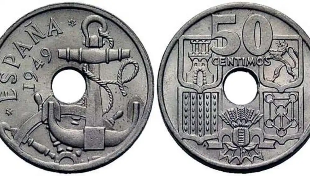 Moneda de 50 céntimos de 1949