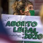 Manifestación a favor de la legalización del aborto en Argentina.04/11/2020