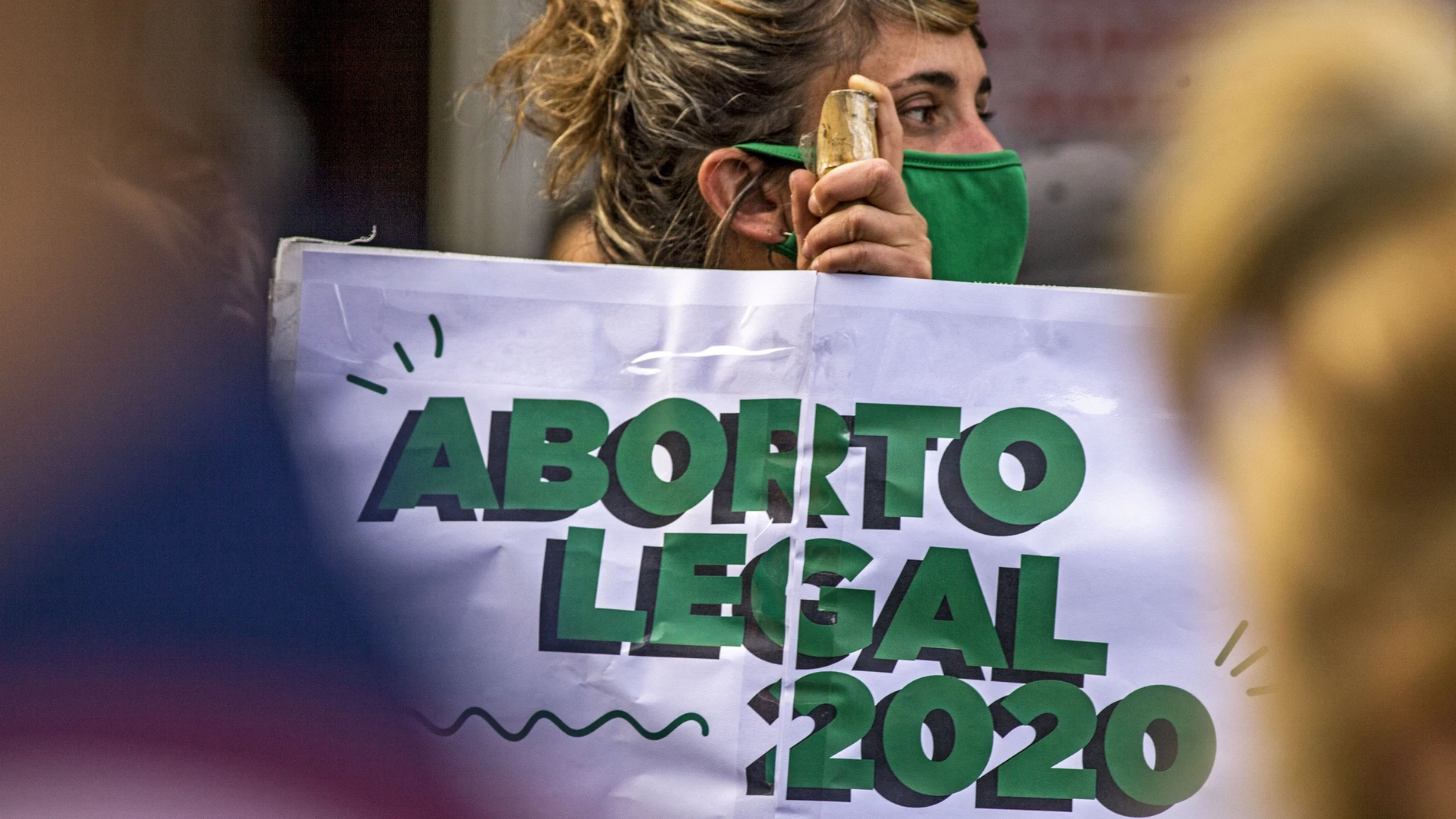 Manifestación a favor de la legalización del aborto en Argentina.04/11/2020