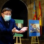 El presidente de la Generalitat, Ximo Puig, ha participado hoy en la presentación de la campaña de concienciación frente a las agresiones al personal sanitario 'Respetemos a quien nos cuida'