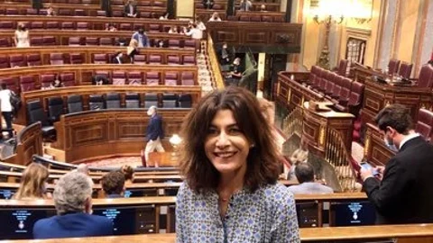 La diputada y portavoz de Inclusión del PSOE, Carmen Baños, en el Congreso de los Diputados