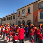 Protesta de docentes y alumnos contra la «Ley Celaá» en un centro concertado de Jaén
