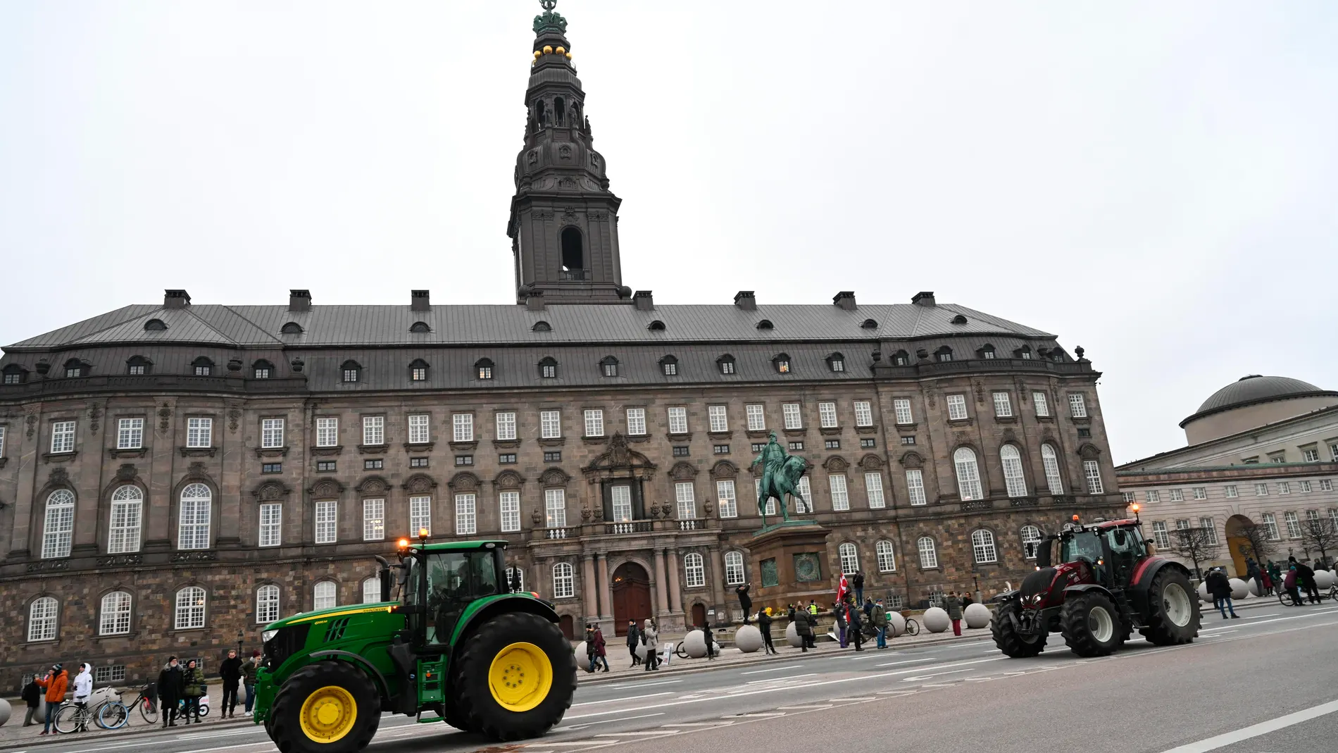 Tractorado en Copenhague contra el Gobierno danés por el sacrificio masivo de visones