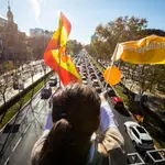 Manifestación en el centro de Madrid contra la Ley Celaá de educación. Centenares de coches protestan por la nueva Ley de educación aprobada esta semana en el Congreso.