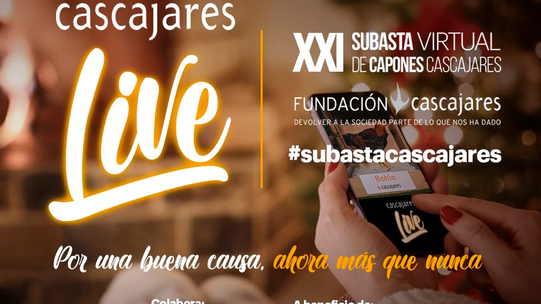 Cartel de la subasta benéfica de capona que se celebrará de manera onlin