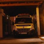 La UVI móvil que trasladó al herido al complejo asistencial de Burgos
