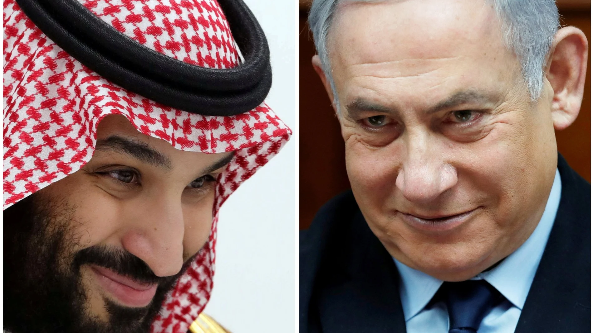 El príncipe heredero de Arabia Saudí, Mohamed bin Salmán y el primer ministro israelí, Benjamin Netanyahu