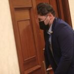 El portavoz de ERC en el Congreso, Gabriel Rufián, a su salida de la Comisión de Presupuesto