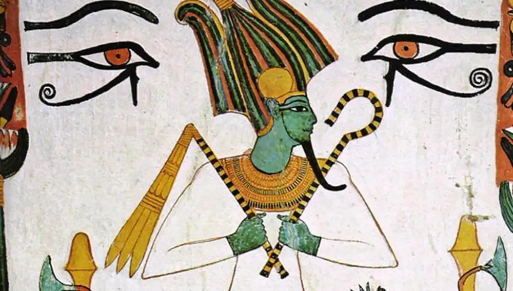 Osiris era representado con el cuerpo momificado.