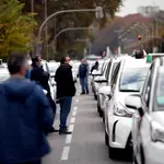 Marcha de taxistas convocada por la FPTM, la Asociación Gremial del Taxi de Madrid y la Asociación Élite Taxi Madrid, en Madrid