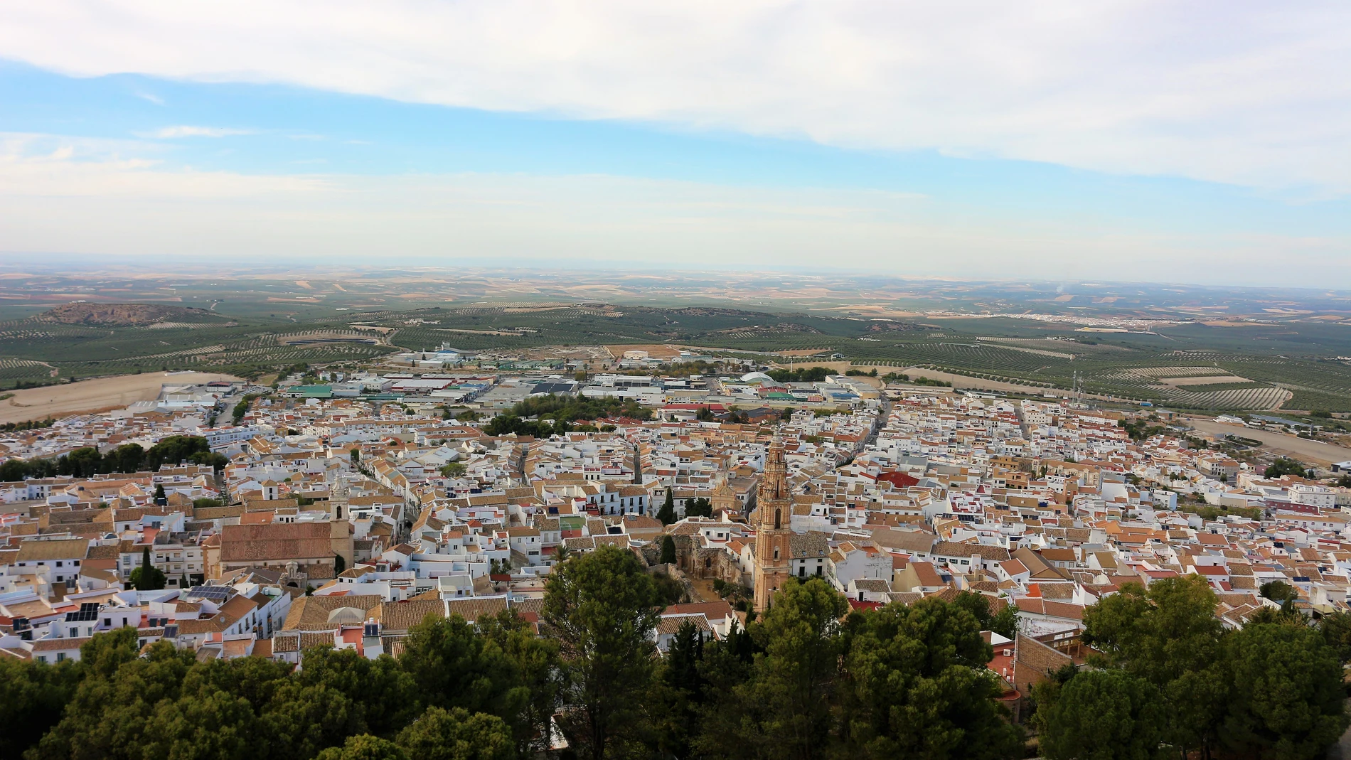 Espectacular vista de la ciudad de Estepa desde el Cerro de San Cristóbal