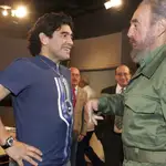Fidel Castro y Diego Maradona en La Habana, en 2005