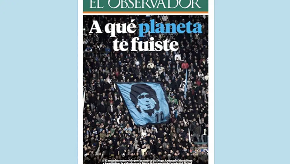 Portada de 'El Observador' de Uruguay.