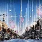 Luces de Navidad en el Paseo de Gracia de Barcelona